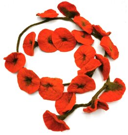 Trukado Vilten Bloemen Slinger Oranje ca. 180cm