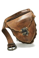 Trukado Small leather bags, cluches and more - Leather Hip Bag Vintage brown with copper colored hook