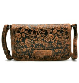 HillBurry HillBurry Shoulder Bag Embossed Leaves tan