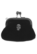 Killstar Killstar bags and accessories - Killstar Vallina Coin Velvet Purse with Skull