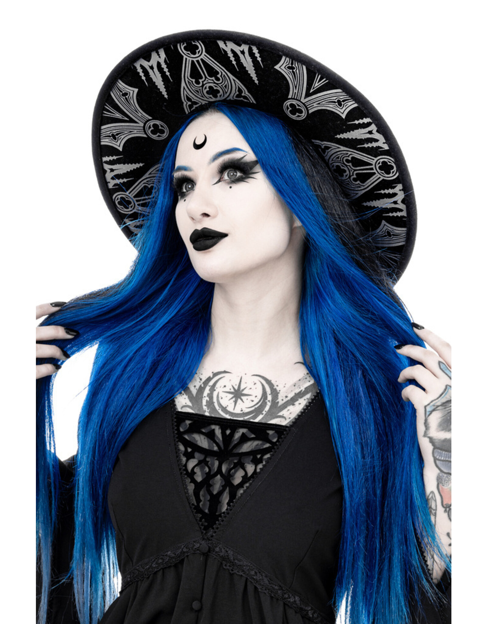 Restyle Gothic and Steampunk accessories - Gothic Chapel Hat   with wide brim Restyle