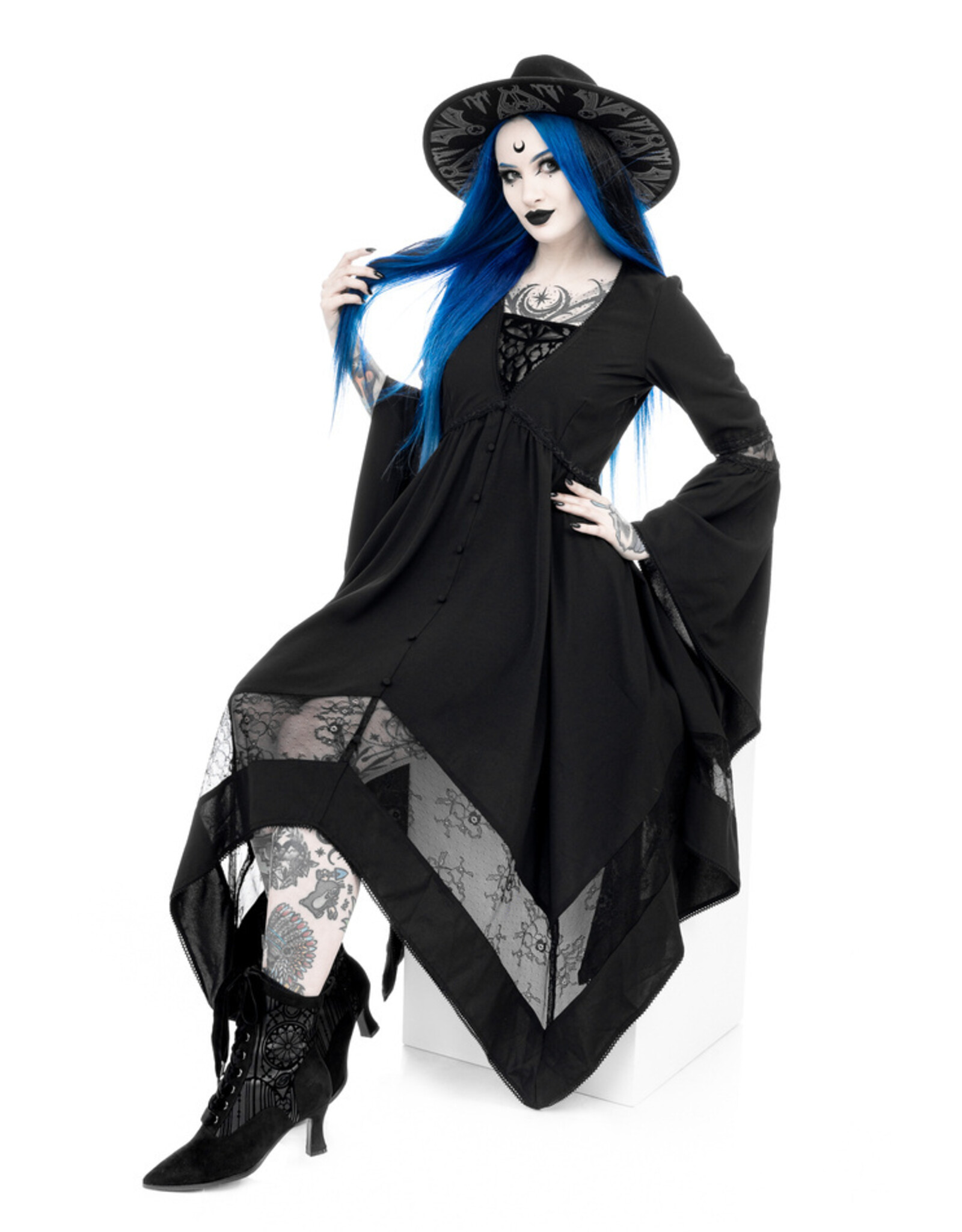 Restyle Gothic and Steampunk accessories - Gothic Chapel Hat   with wide brim Restyle