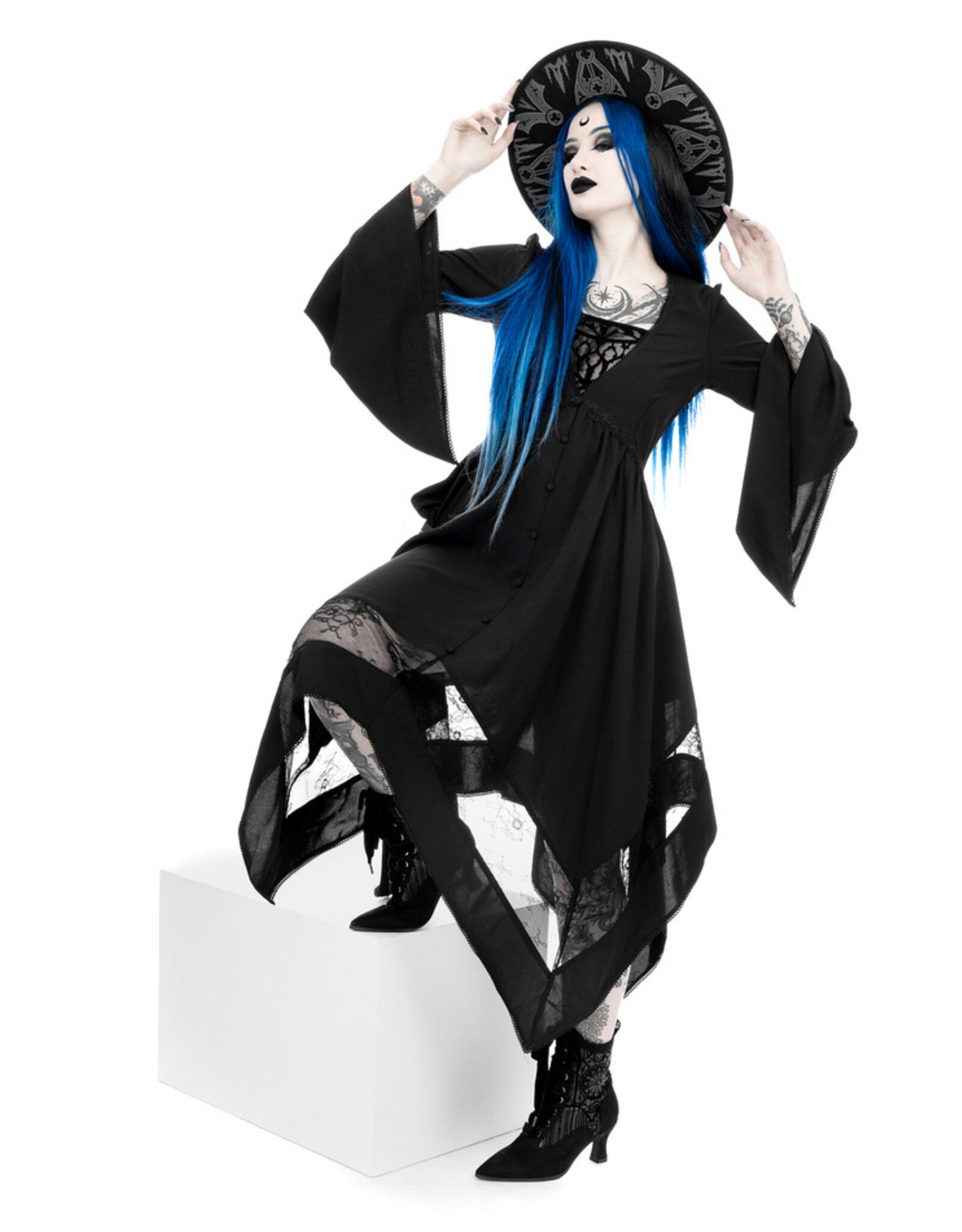 Restyle Gothic and Steampunk accessories - Gothic Chapel Hat   with wide brim Restyle