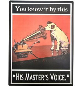 SH His Master's Voice Metalen bord Nipper