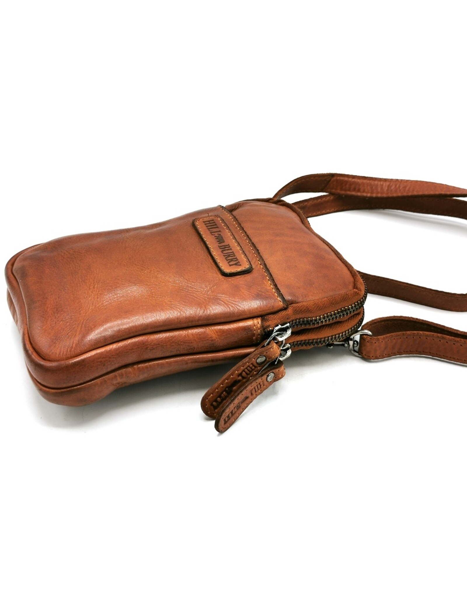 HillBurry Leather bags - Hillburry Shoulder bag-Belt bag-Phone bag-cognac