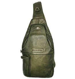 HillBurry Hillburry leren Crossbody tas Sling bag groen