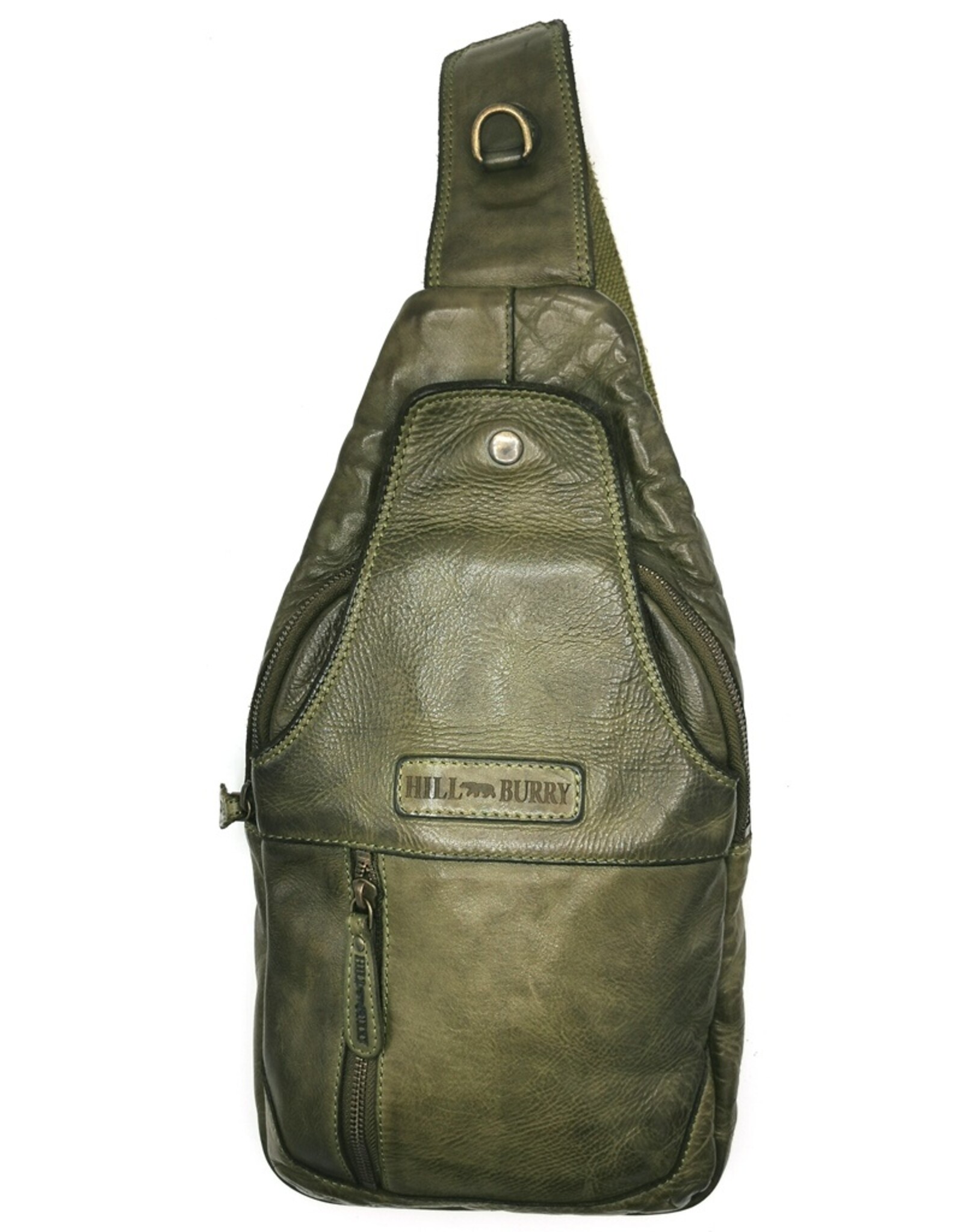 HillBurry Leren tassen - Hillburry leren Crossbody tas Sling bag groen