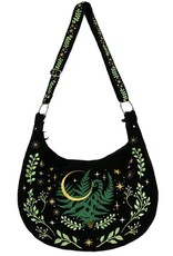 Restyle Fantasy bags and wallets - Herbal Hobo Bag with Fern Embroidery