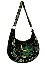 Restyle Fantasy bags and wallets - Herbal Hobo Bag with Fern Embroidery