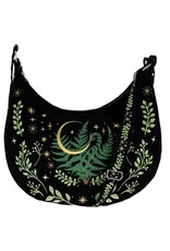 Restyle Fantasy bags and wallets - Herbal Hobo Bag with Fern Embroidery