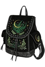 Restyle Fantasy tassen en portemonnees - Herbal Rugzak met Varen en Halve Maan Borduurwerk