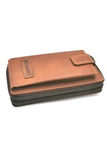 HillBurry Leather Festival bags, waist bags and belt bags - HillBurry Phone Bag Wallet with Double Zipper