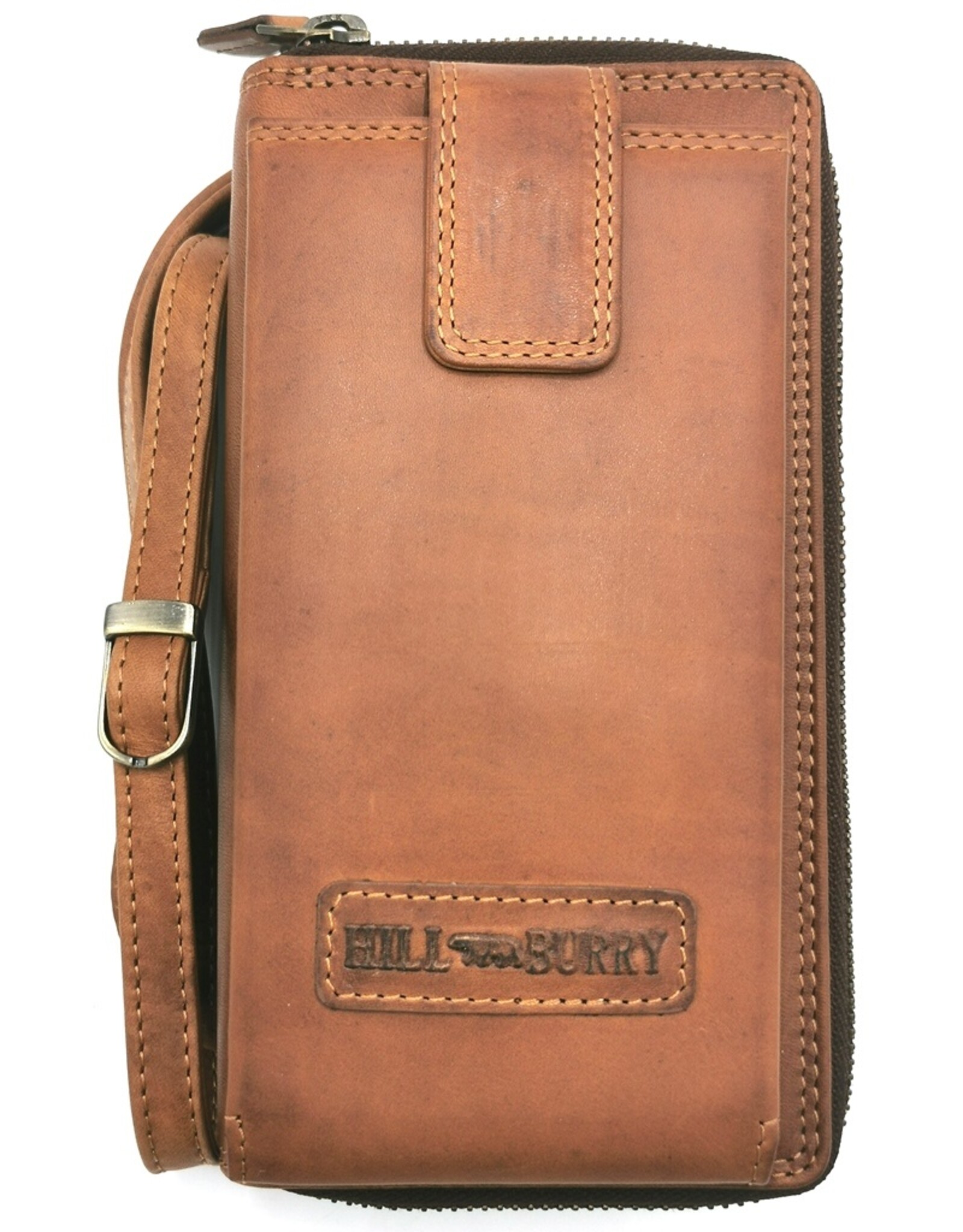 HillBurry Leather Festival bags, waist bags and belt bags - HillBurry Phone Bag Wallet with Double Zipper