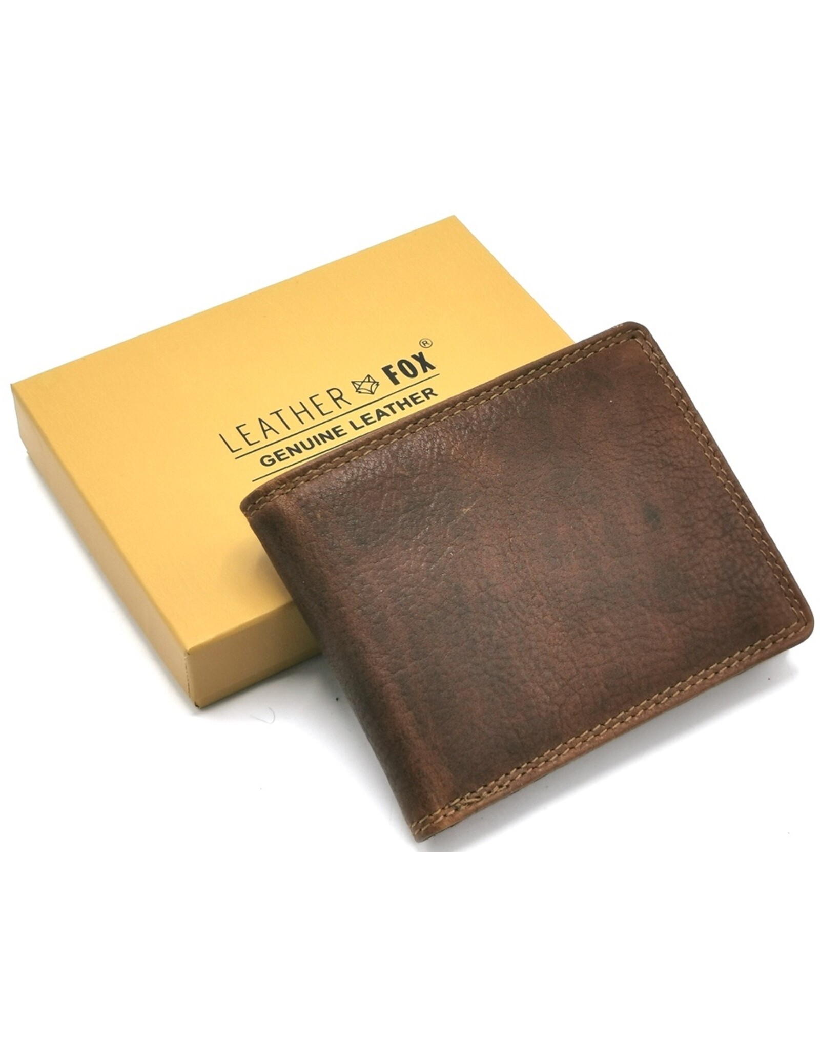 Leather Fox Leather Wallets -  Leather wallet with Embossed Floral pattern Roberto