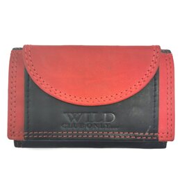 Wild Club Only Leren Mini Portemonnee Zwart-Rood