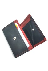 Wild Club Only Leather Wallets - Leather Mini Wallet  Black-Red