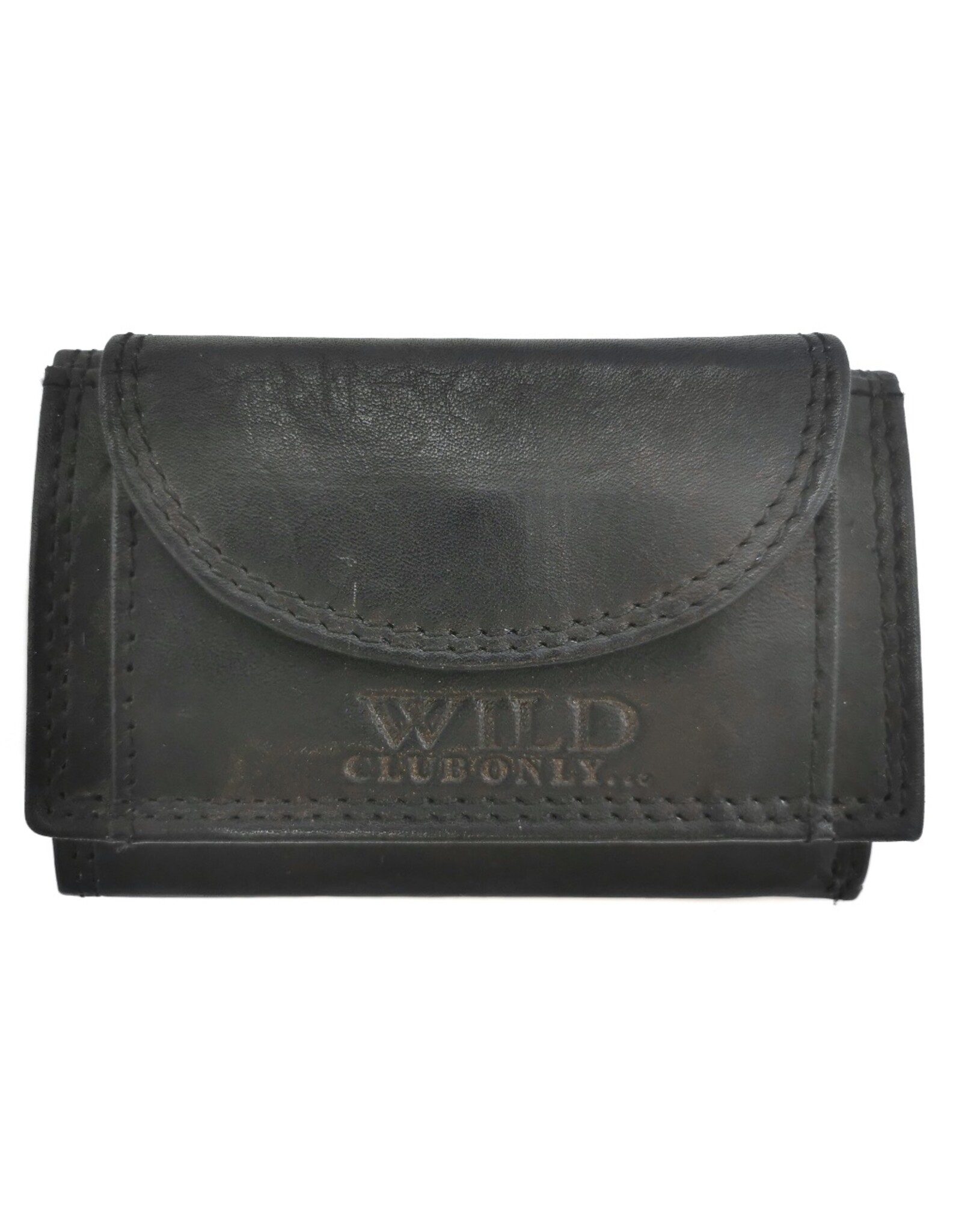 Wild Club Only Leren Portemonnees - Leren Mini Portemonnee Zwart