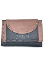 Wild Club Only Leather Wallets - Leather Mini Wallet Black-Cognac