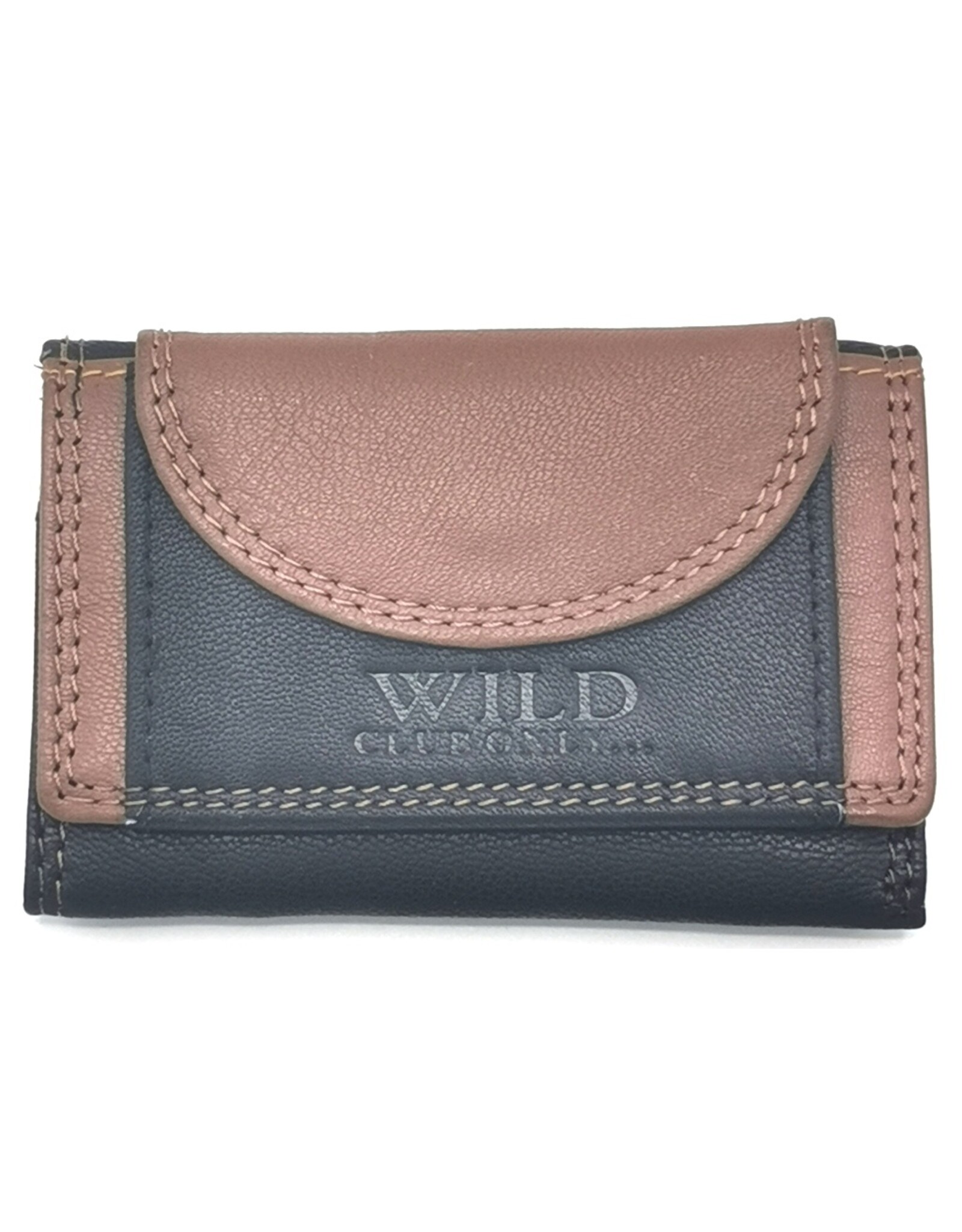 Wild Club Only Leather Wallets - Leather Mini Wallet Black-Cognac