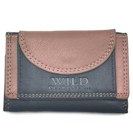 Wild Club Only Leren Mini Portemonnee Zwart-Cognac