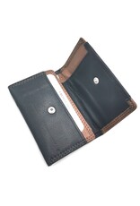 Wild Club Only Leren Portemonnees - Leren Mini Portemonnee Zwart-Cognac