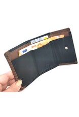 Wild Club Only Leather Wallets - Leather Mini Wallet Black-Cognac