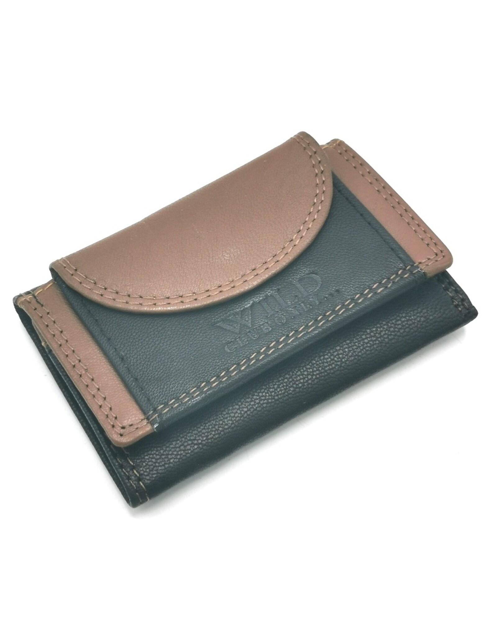 Wild Club Only Leather Wallets - Leather Mini Wallet Black-Cognac