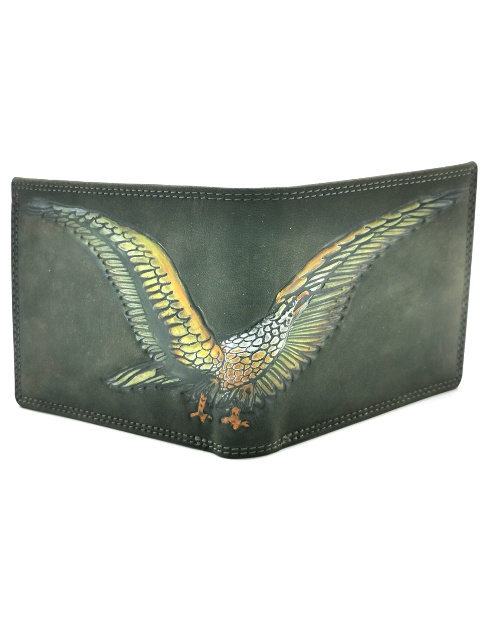 Wild Club Only Leather Wallets - Leather Wallet with Eagle Wings black