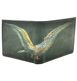 Wild Club Only Leather Wallet with Eagle Wings