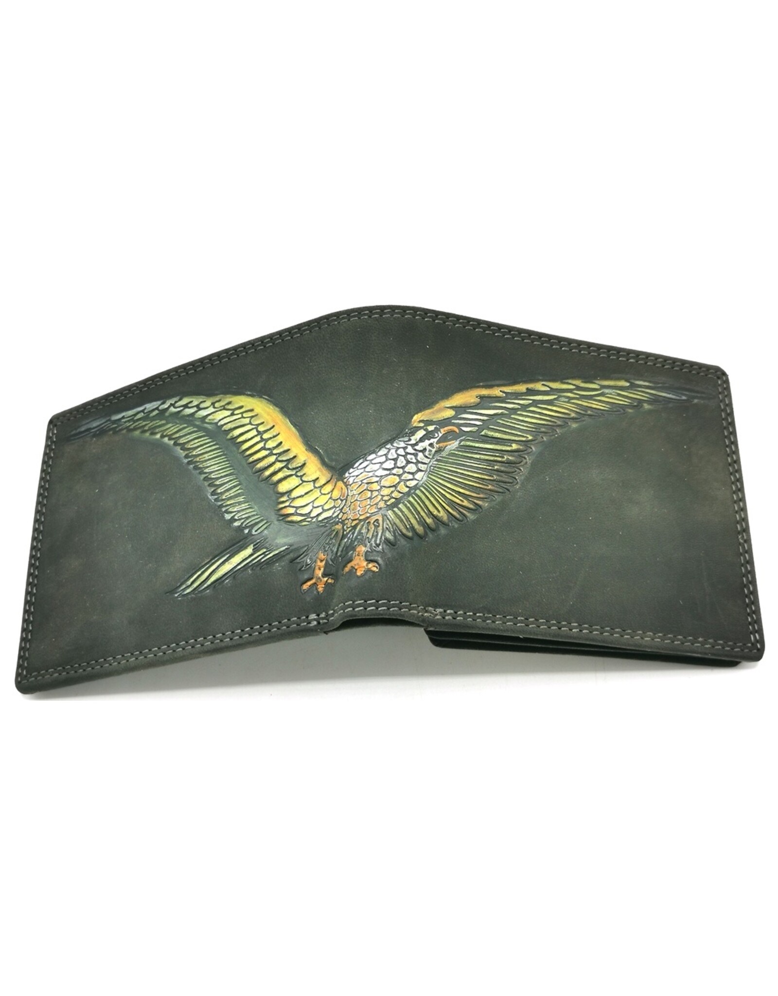 Wild Club Only Leather Wallets - Leather Wallet with Eagle Wings black