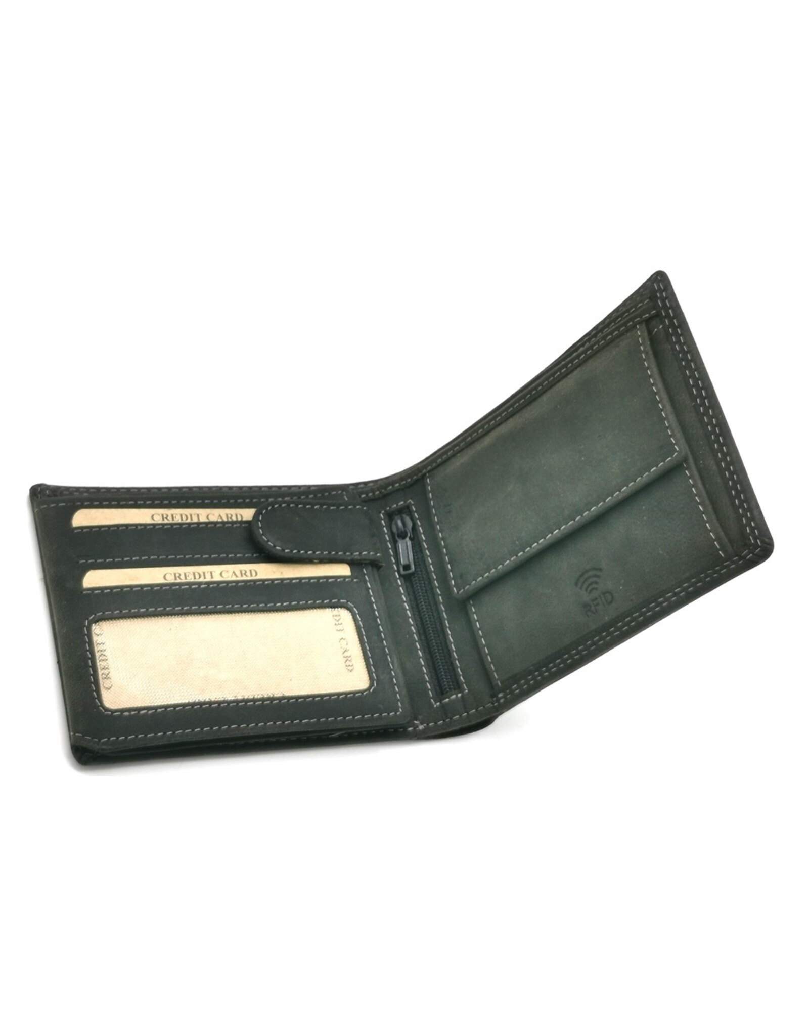 Wild Club Only Leather Wallets - Leather Wallet with Eagle Wings black