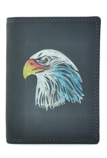 Trukado Leather Wallets - Leather Wallet with Eagle Head black