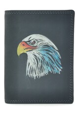 Trukado Leather Wallets - Leather Wallet with Eagle Head black