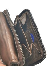 HillBurry Leather Wallets - Hillburry Mini Wallet Washed Leather Brown