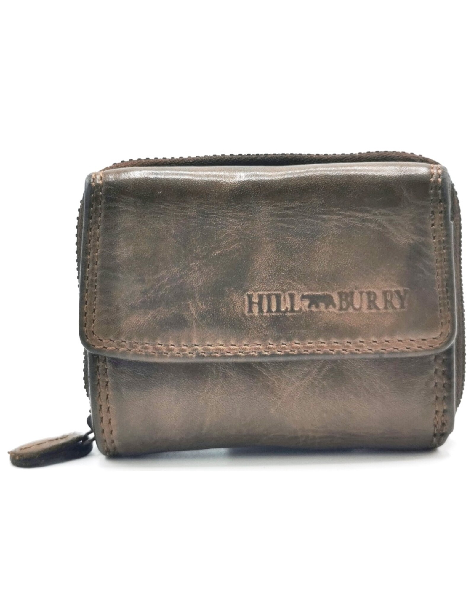 HillBurry Leather Wallets - Hillburry Mini Wallet Washed Leather Brown