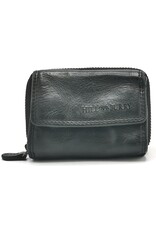 Hillburry Leren Portemonnees - Hillburry Miniportemonnee Gewassen Leer zwart