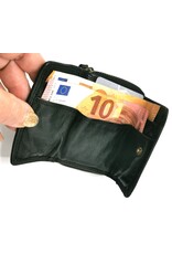 Hillburry Leren Portemonnees - Hillburry Miniportemonnee Gewassen Leer zwart