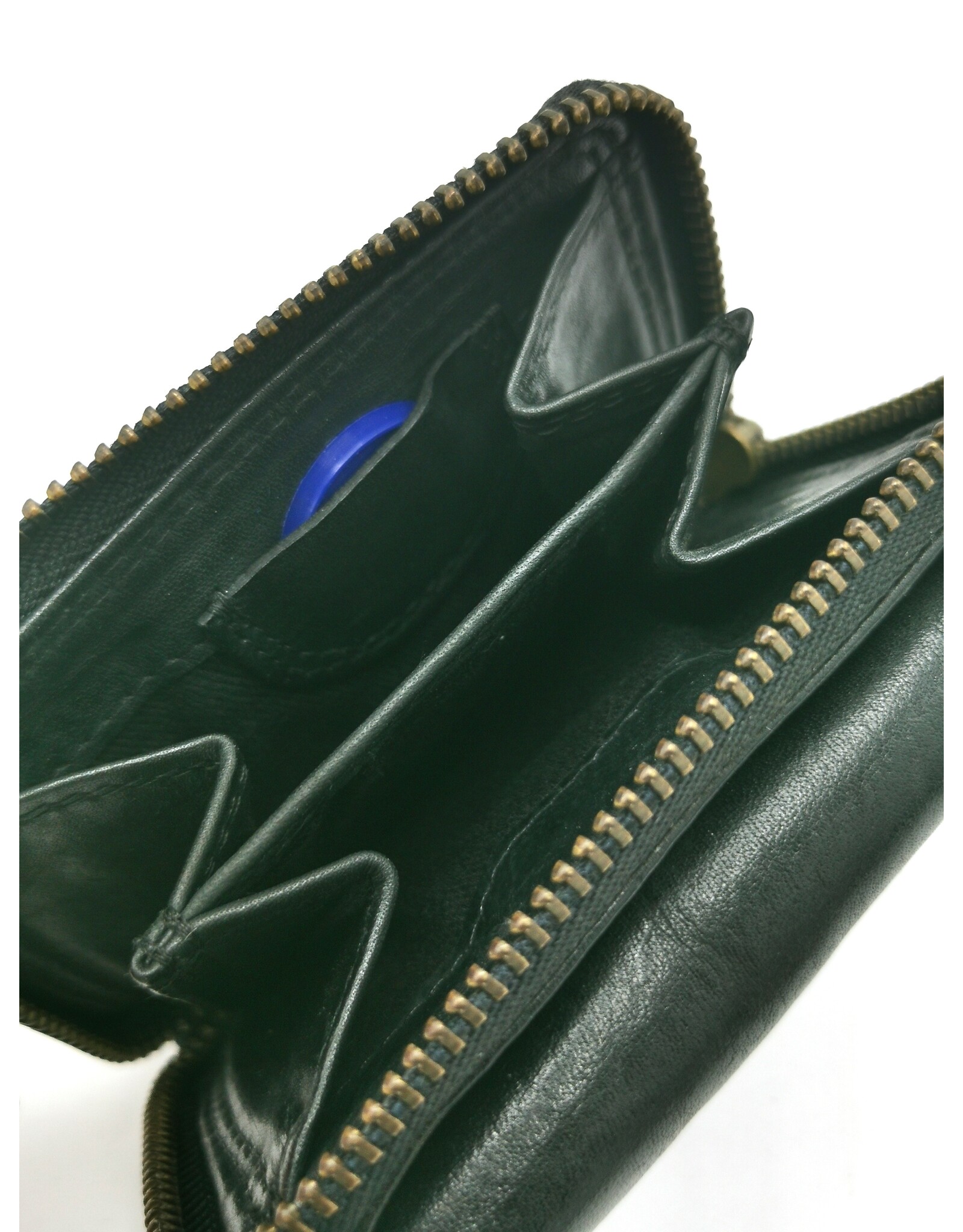 Hillburry Leren Portemonnees - Hillburry Miniportemonnee Gewassen Leer zwart