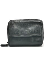 Hillburry Leren Portemonnees - Hillburry Miniportemonnee Gewassen Leer zwart