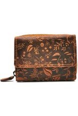HillBurry Leather Wallets - Hillburry Leather mini wallet with embossed flowers