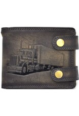 Leather Fox Leather Wallets - Leather Wallet with Truck black