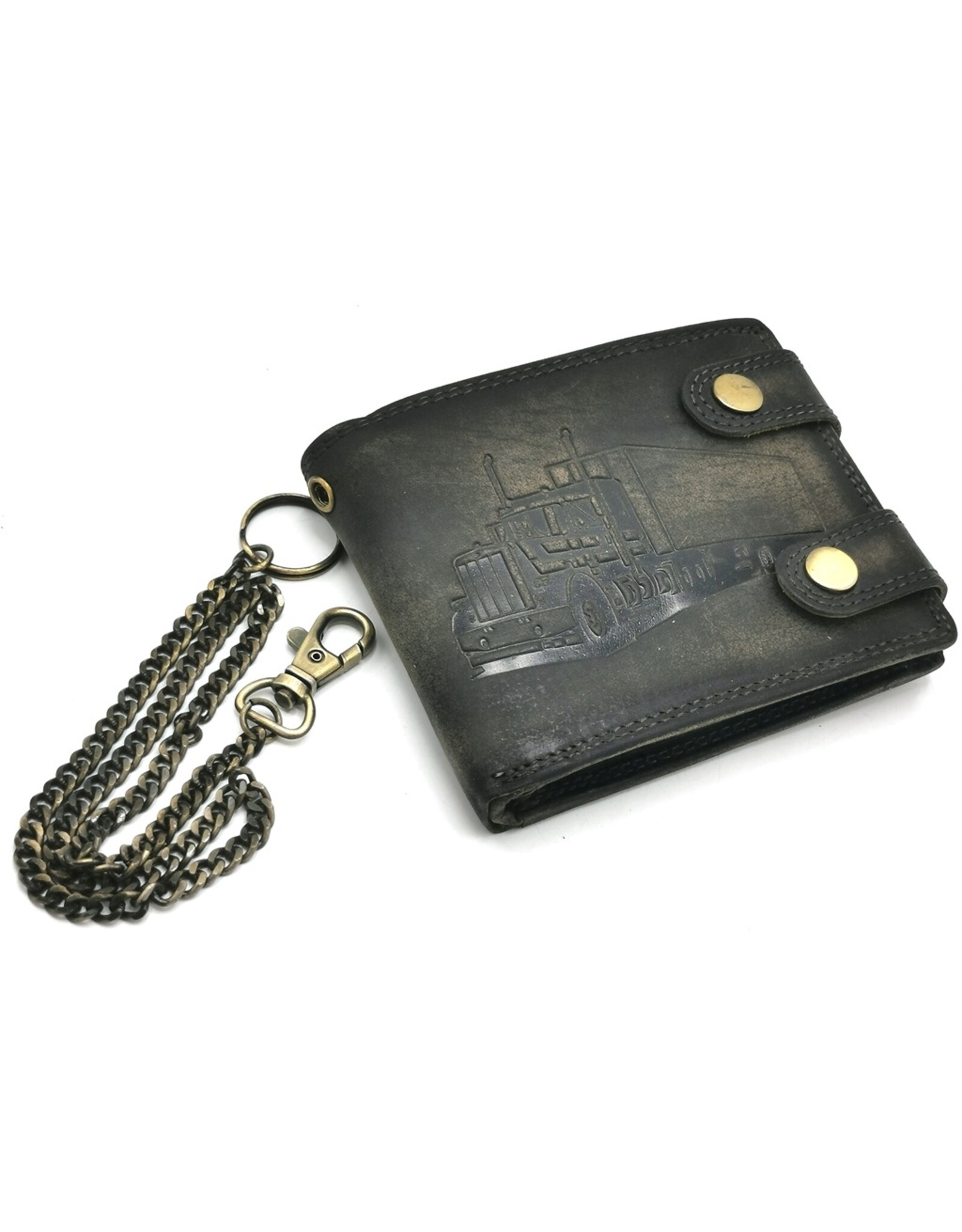 Leather Fox Leather Wallets - Leather Wallet with Truck black