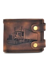 Tillberg Leather Wallets - Leather Wallet with Truck brown