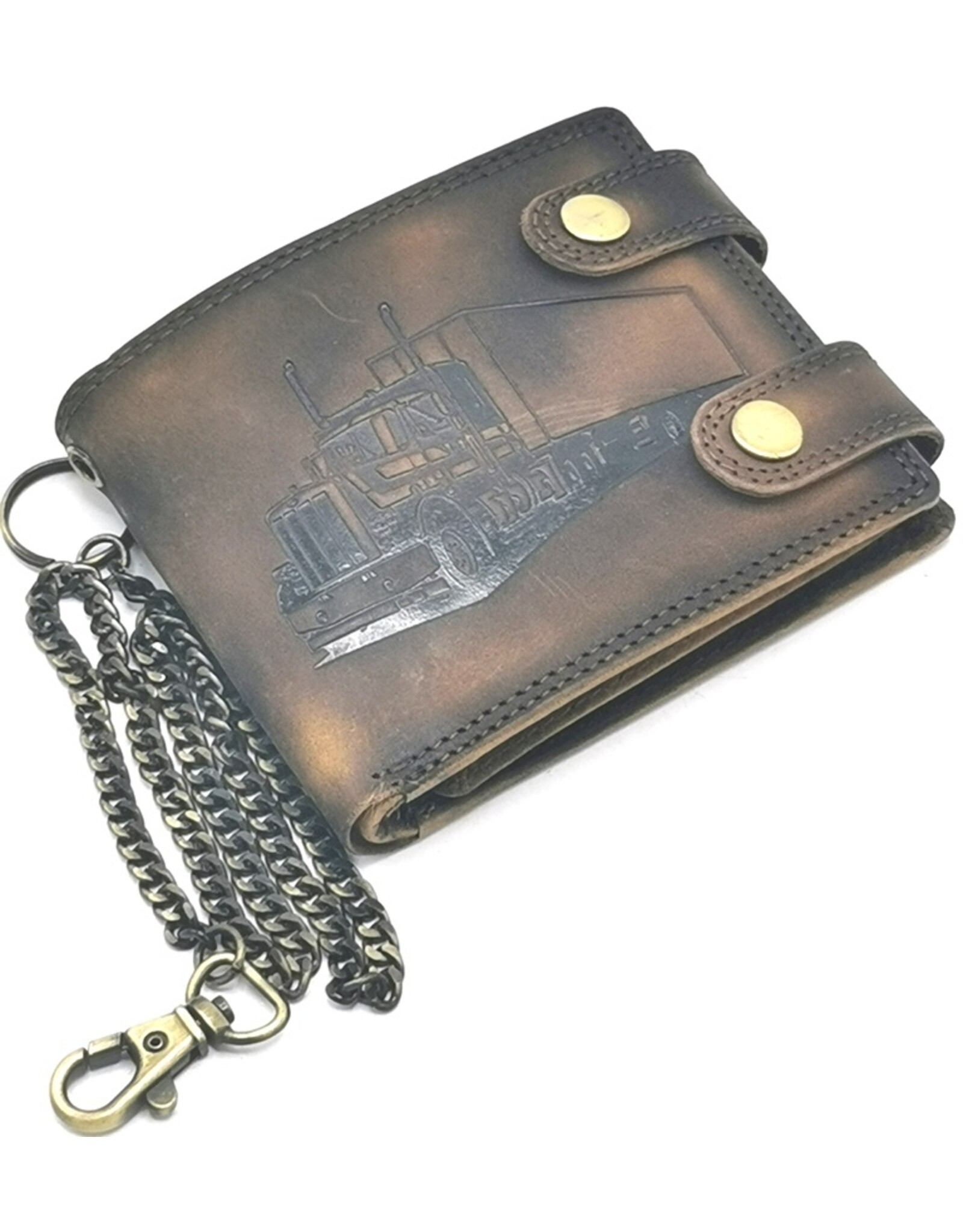 Tillberg Leather Wallets - Leather Wallet with Truck brown