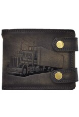 Leather Fox Leather Wallets - Leather Wallet with Truck black