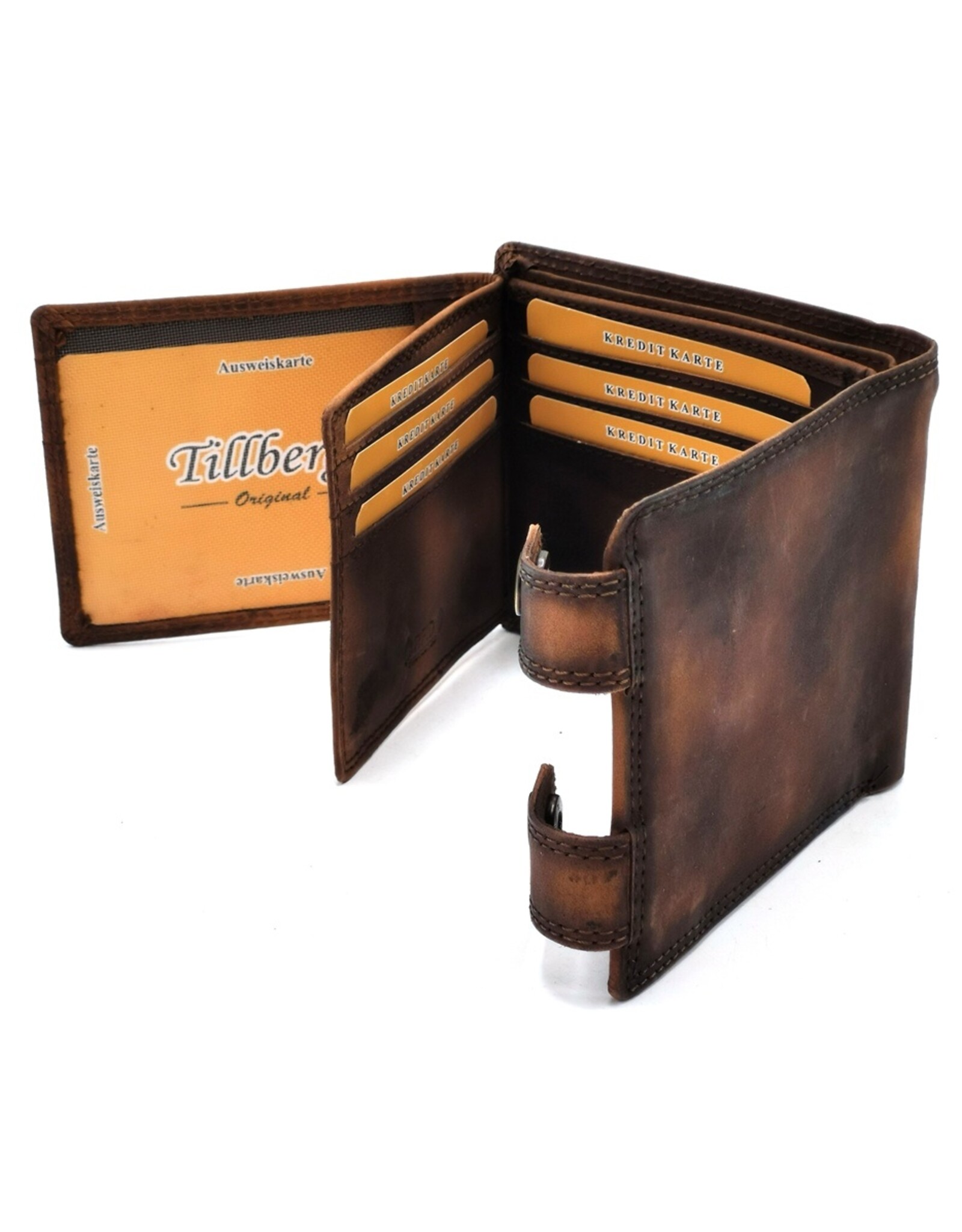 Tillberg Leather Wallets - Leather Wallet with Truck brown