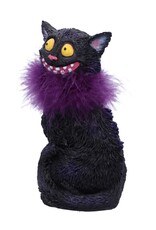 NemesisNow Giftware & Lifestyle - Furgus Black Cat with Feather Boa Figurine 19.5cm