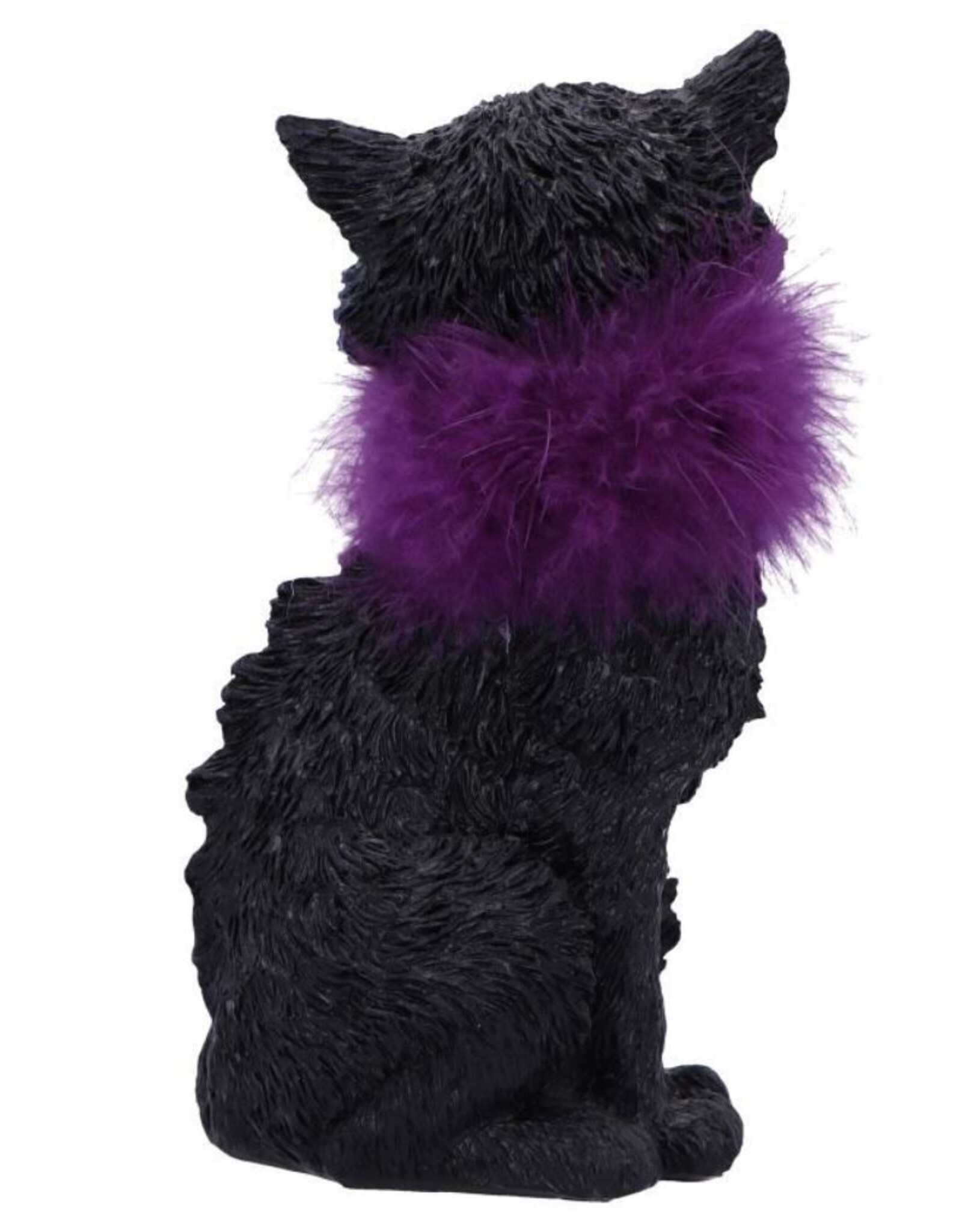 NemesisNow Giftware & Lifestyle - Furgus Black Cat with Feather Boa Figurine 19.5cm