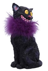 NemesisNow Giftware & Lifestyle - Furgus Black Cat with Feather Boa Figurine 19.5cm