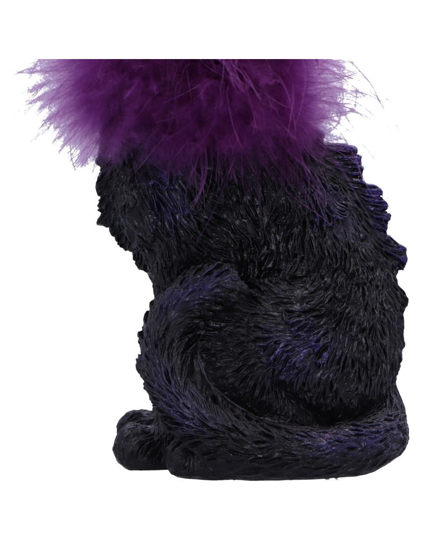 NemesisNow Giftware & Lifestyle - Furgus Black Cat with Feather Boa Figurine 19.5cm